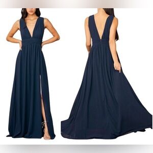 Heavenly Hues Navy Blue Maxi Dress NWOT Small